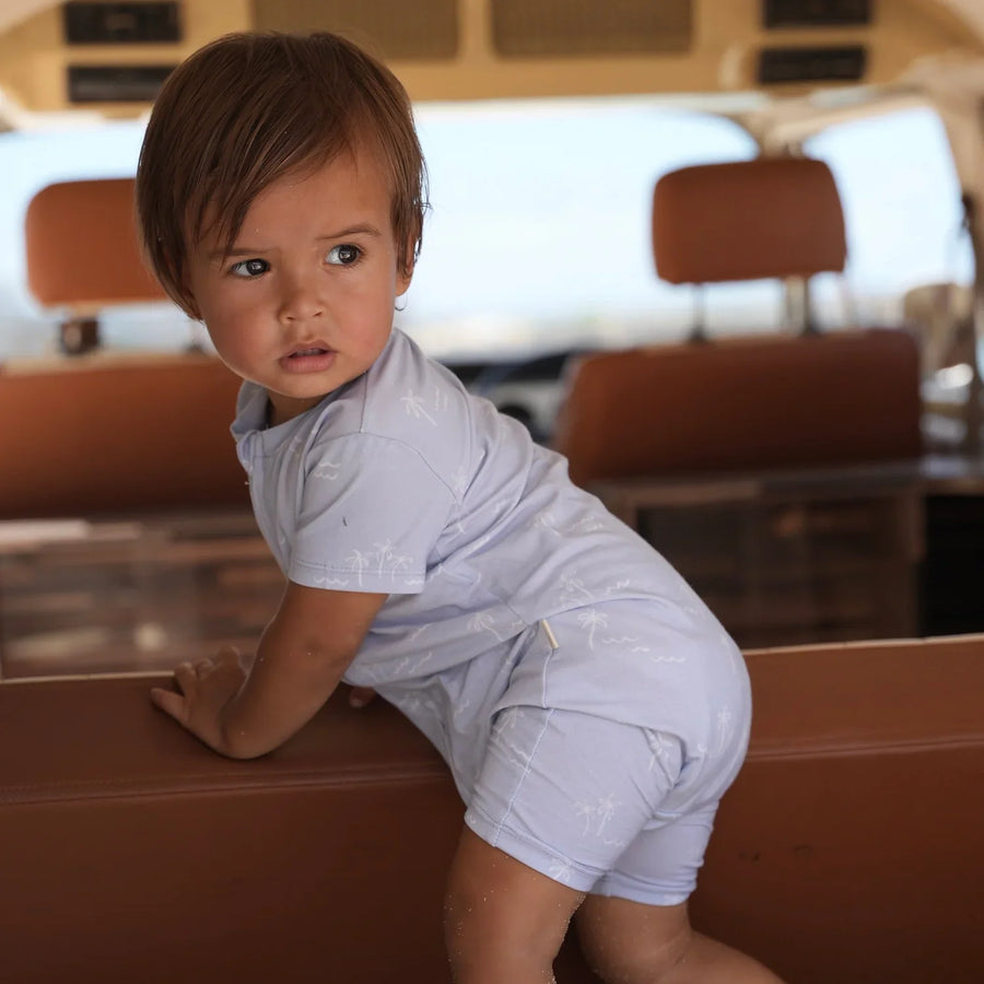 Joey&Mom bamboo-cotton romper in Sea Breeze