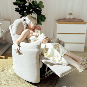 Babyhood Firenza Electric Feeding & Recliner Glider Chair (Latte) - lifestyle