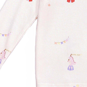 Twinkle Planet Circus Dino pyjama fabric detail