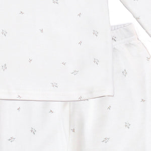 Twinkle Planet Lullaby Leaves pyjama fabric detail
