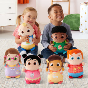 Children with the Cocomelon HugMees by Squishmallows range