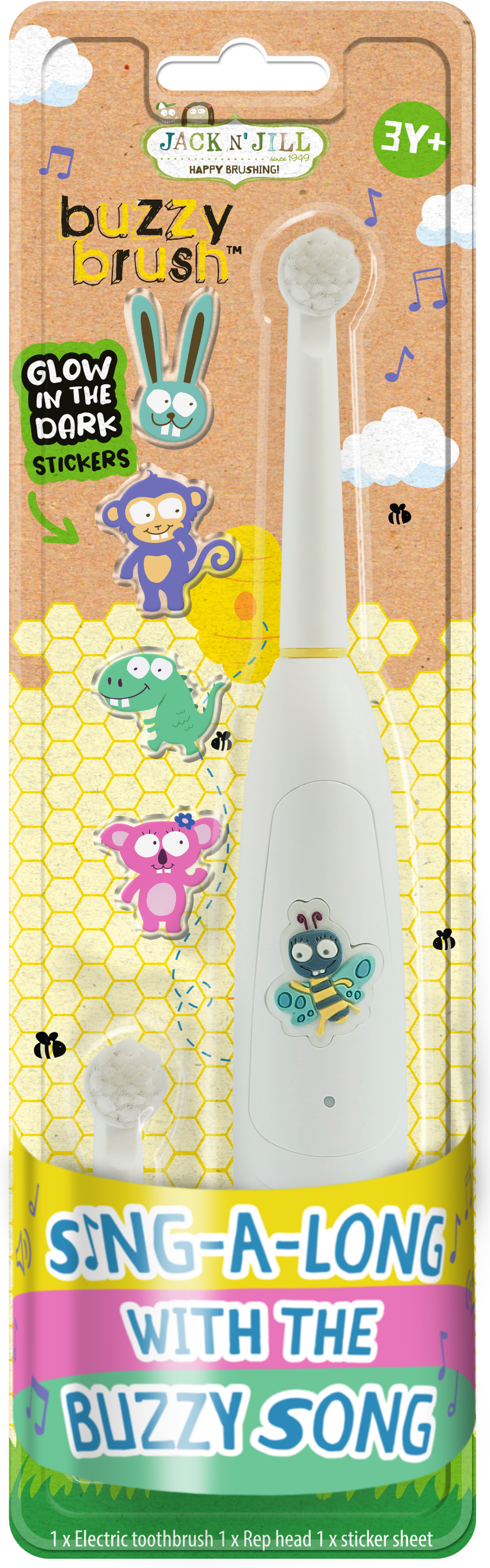 Jack N' Jill Kids Electric Musical Toothbrush Buzzy Brush (3+ yrs)