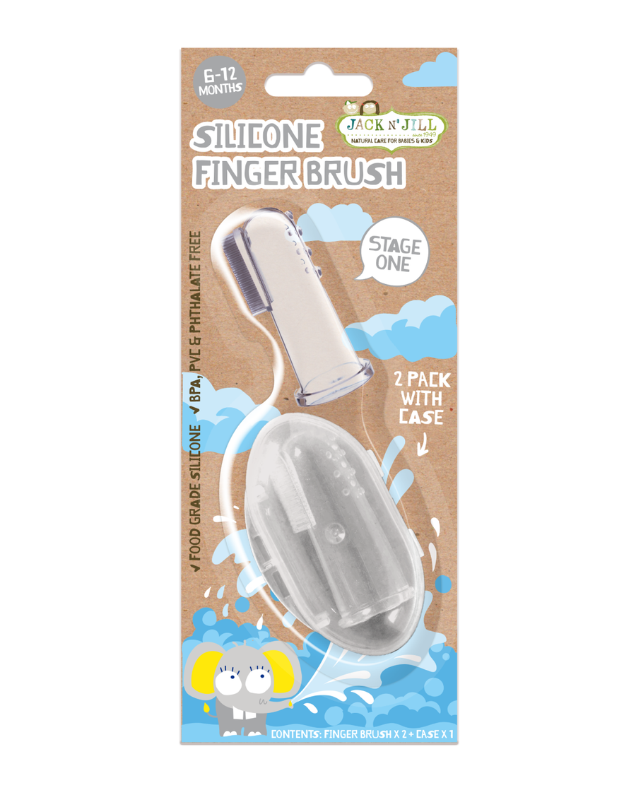 Jack N' Jill Silicone Finger Brush Stage 1 - 2 Pack (6-12 Months)