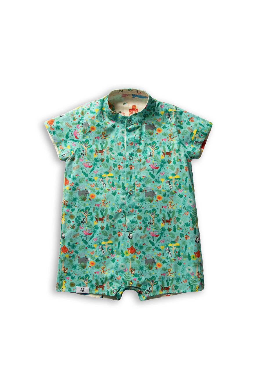 Maison Q Jungle Jamboree Reversible Boy Onesie