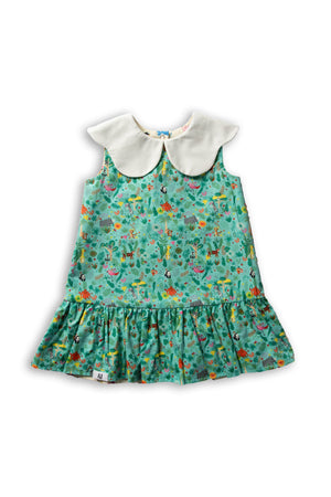 Maison Q Jungle Jamboree Reversible Collared Dress