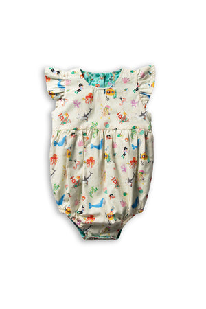 Maison Q Jungle Jamboree Reversible Girl Onesie