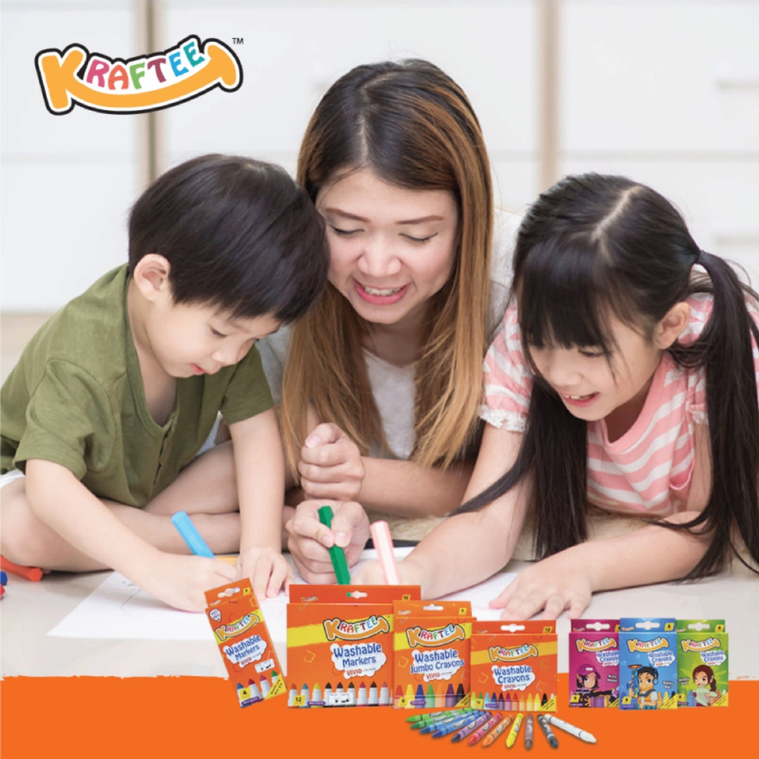 Kraftee Erasable Picture Cards with 12ct washable crayons