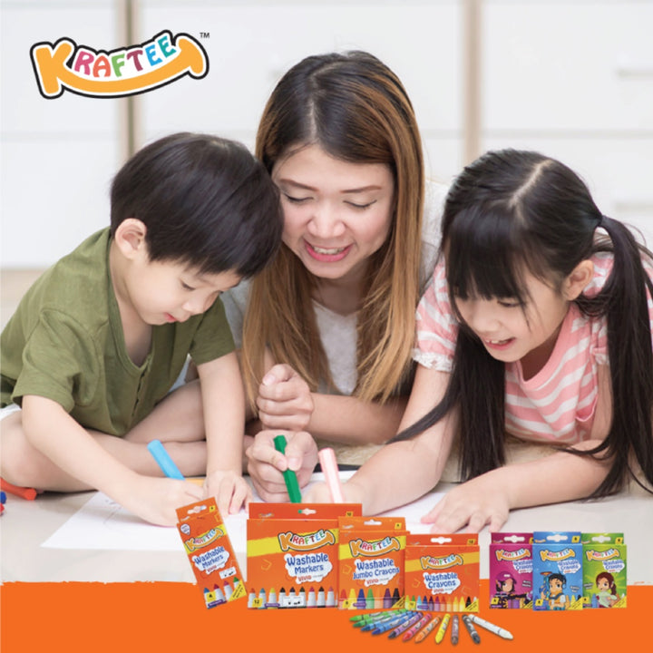 Kraftee Erasable Picture Cards with 12ct washable crayons