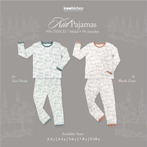 Koobicles Kid Pajamas TENCEL™ "Road Trip" in Blush Gear