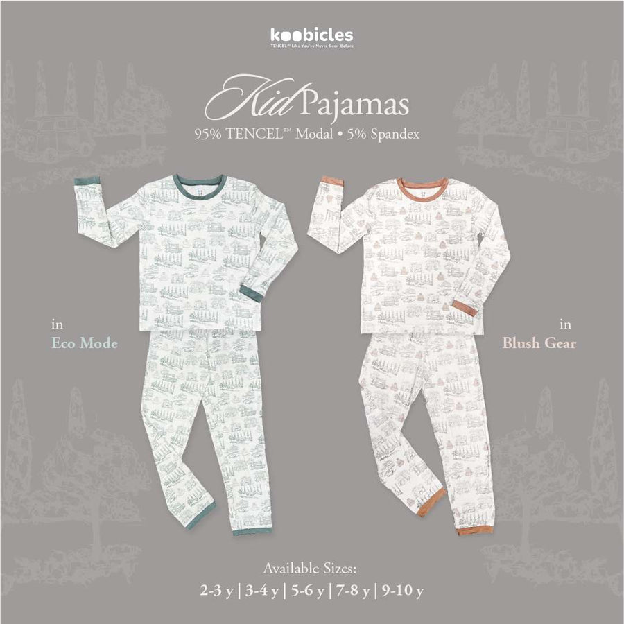 Koobicles Kid Pajamas TENCEL™ "Road Trip" in Blush Gear