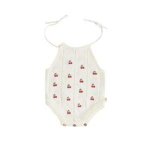 KAYS + KINS Cherry Knit Romper