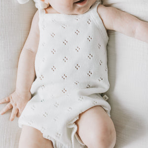 KAYS + KINS Pointelle Knit Romper