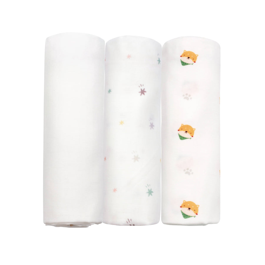 Granny Ben TENCEL muslin nursing cloth 3-pack in the Land of Light colourway