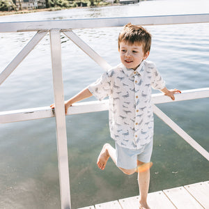KAYS + KINS Linen Shirt - Whales Lullaby