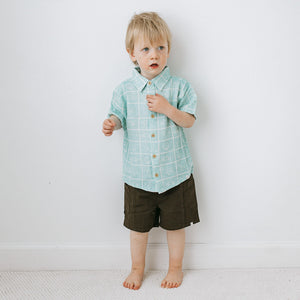 KAYS + KINS Linen Shirt - Seafoam