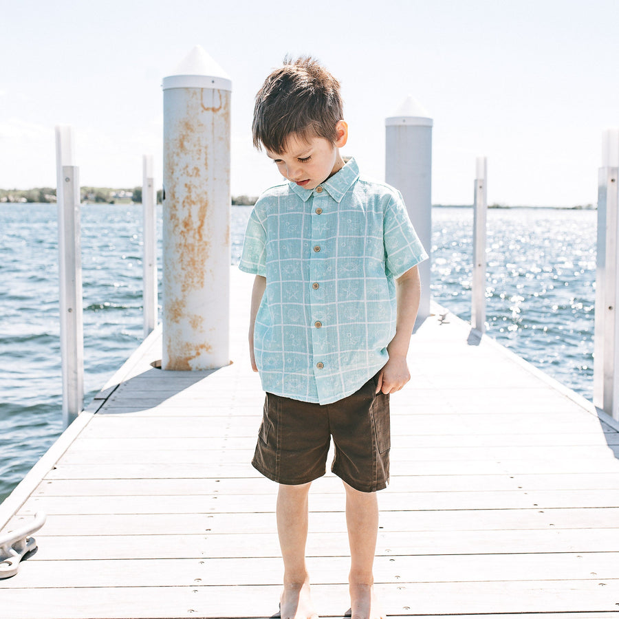KAYS + KINS Linen Shirt - Seafoam