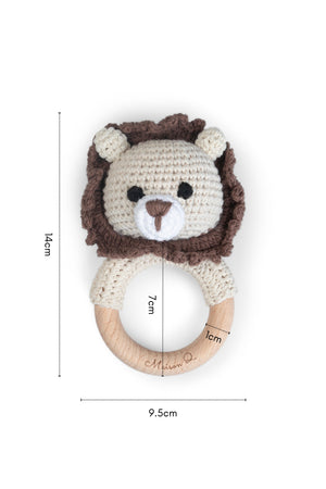 Maison Q Heroic Lion Crocheted Baby Rattle