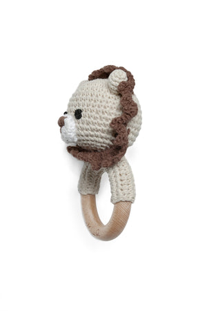 Maison Q Heroic Lion Crocheted Baby Rattle
