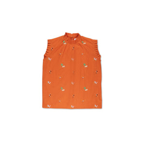 Maison Q Little Cavalry Women's Pleated Sleeves Blouse