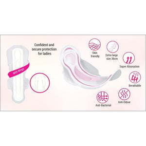 Lunavie Premium Maternity / Overnight Pads with Wings 36cm (20pcs) - image 3 - Happikiddo.com