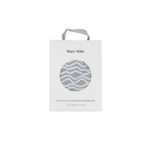 KAYS + KINS Bamboo Luxe Swaddle Set - Waves