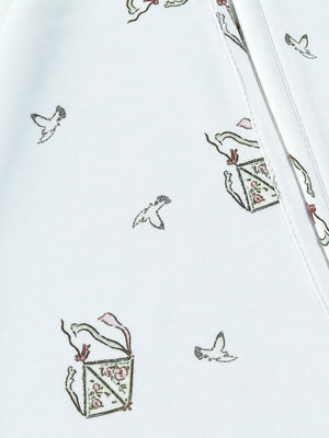Twinkle Planet Blue Kites Lyocell print close-up