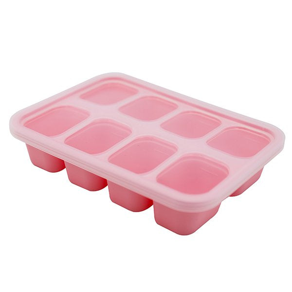 Marcus & Marcus Food Cube Tray 1oz x 8 in pink with airtight lid