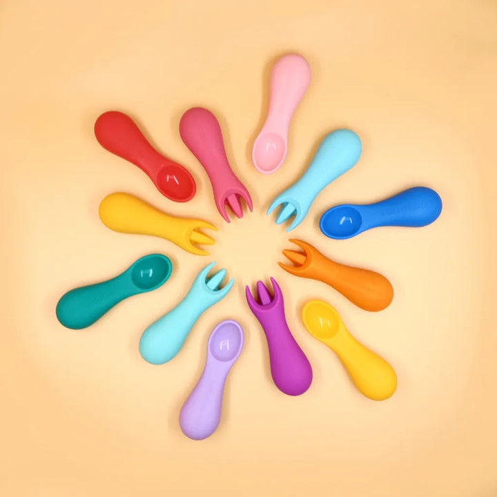 Marcus & Marcus Silicone Palm Grasp Spoon & Fork Set