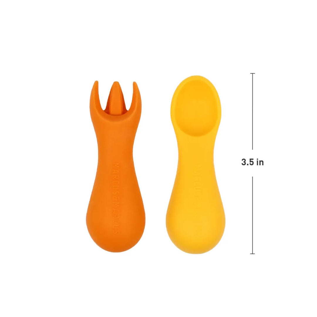 Marcus & Marcus Silicone Palm Grasp Spoon & Fork Set