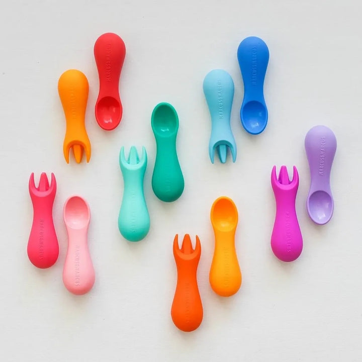 Marcus & Marcus Silicone Palm Grasp Spoon & Fork Set