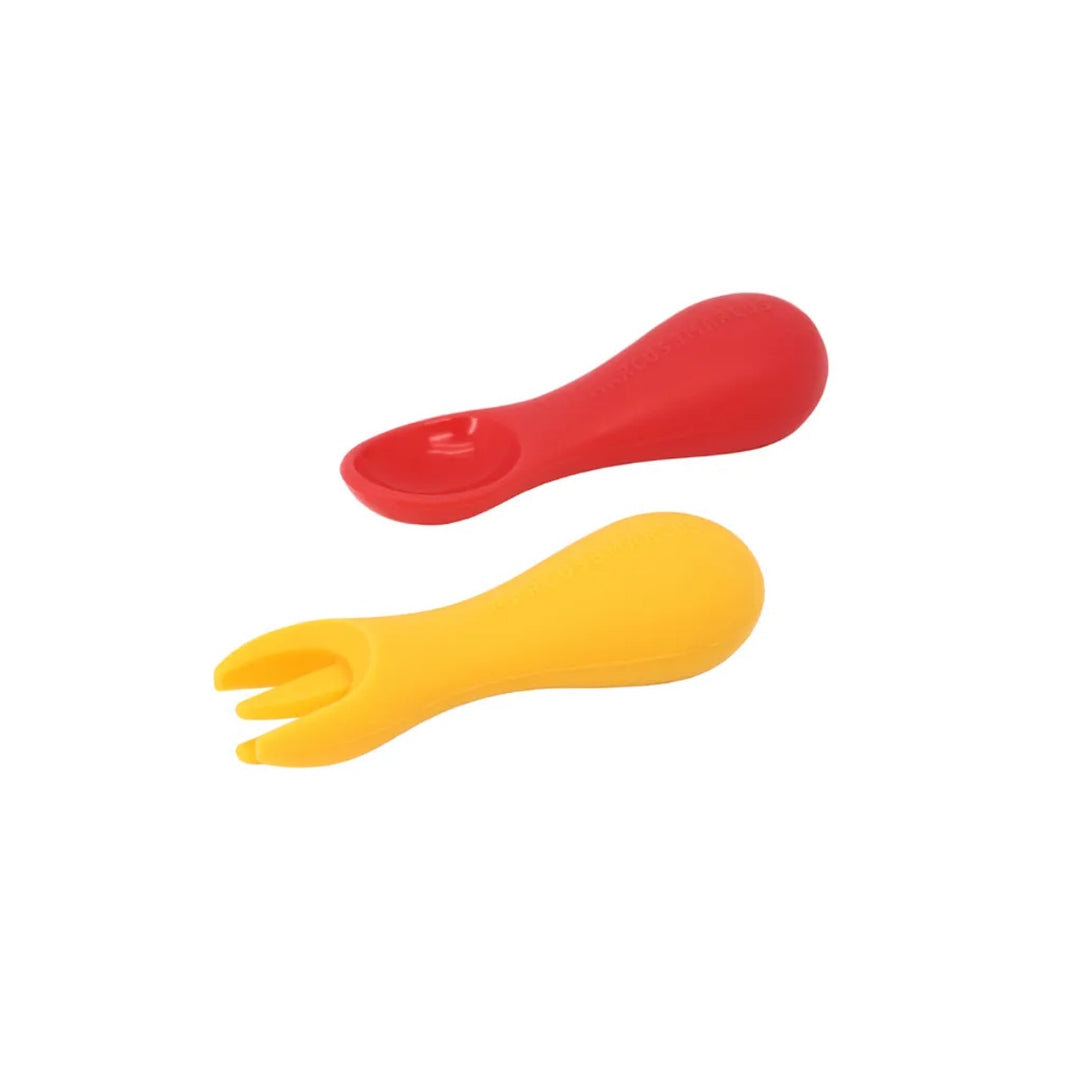 Marcus & Marcus Silicone Palm Grasp Spoon & Fork Set