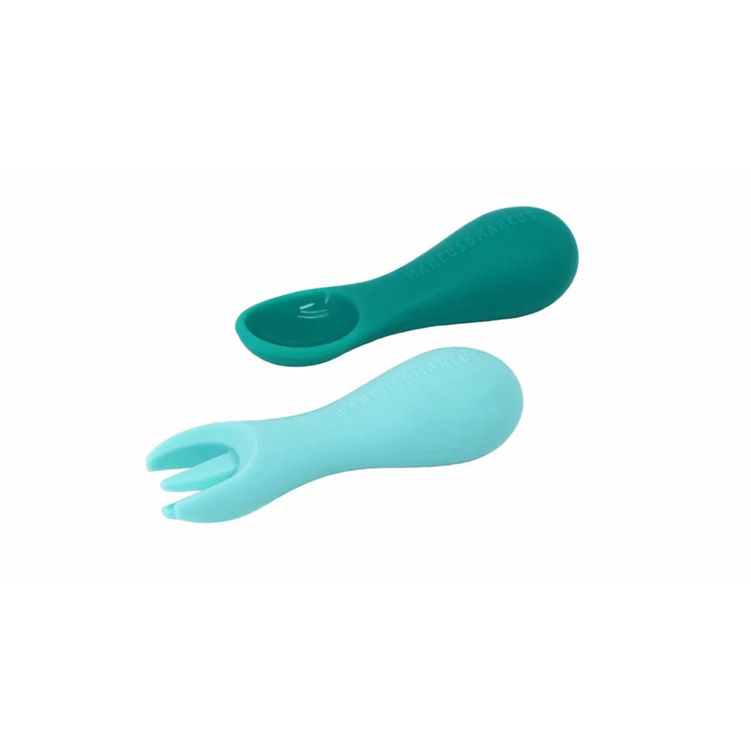 Marcus & Marcus Silicone Palm Grasp Spoon & Fork Set