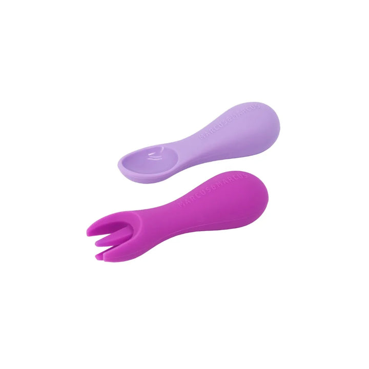 Marcus & Marcus Silicone Palm Grasp Spoon & Fork Set