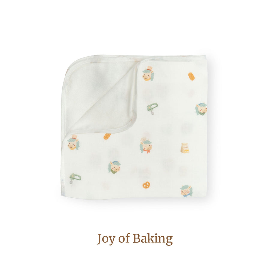 Granny Ben Chuchu's Little Oven TENCEL towel in the Joy of Baking print