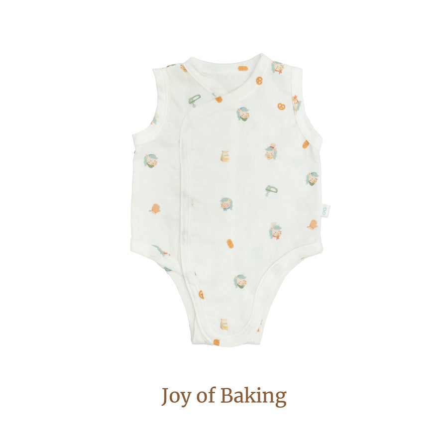 Granny Ben Chuchu's Little Oven snap and sleep bodysuit in the Joy of Baking print
