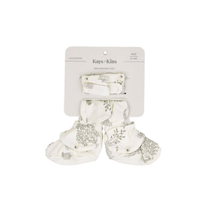 Kays+Kins SecureGrip Mitts and Booties Set in the Woodland print