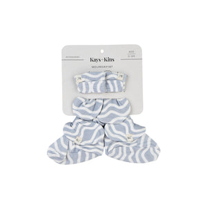 Kays+Kins SecureGrip Mitts and Booties Set in the Waves print