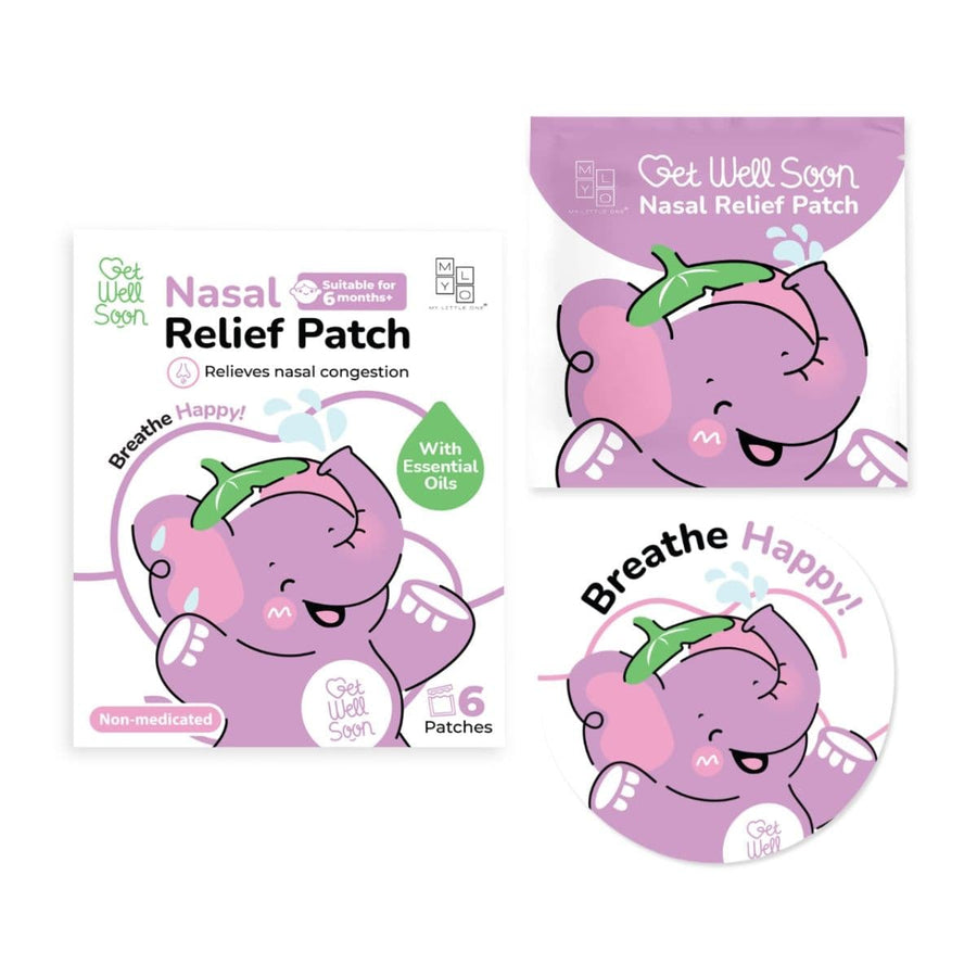 MyLO Get Well Soon Breathe Happy Nasal Relief Patch, box of 6 patches