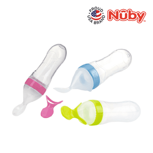 Nuby Garden Fresh Silicone Squeeze Feeder with spoons, colour range