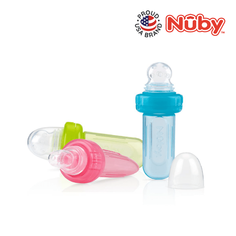 Nuby Mini Squeeze Feeder with Hygienic Cover, colour range