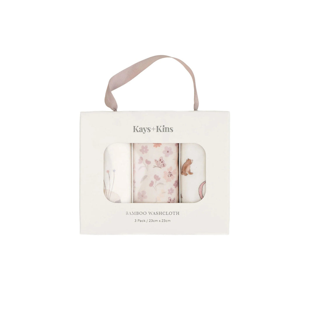 Kays+Kins Bamboo Washcloth - 3 Pack