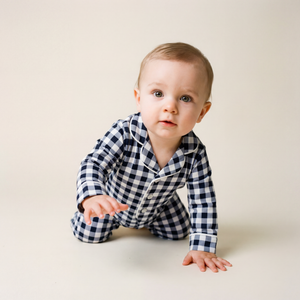 Count & Countess Baby PJ Romper Gingham - lifestyle