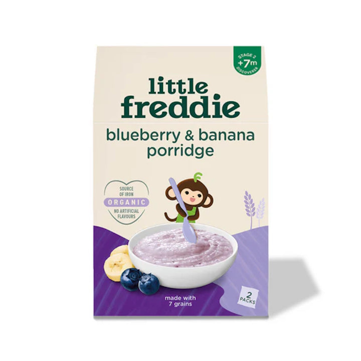 Little Freddie Blueberry and Banana 7 Grain Porridge (Tent Box) 2 X 80g (7m+)