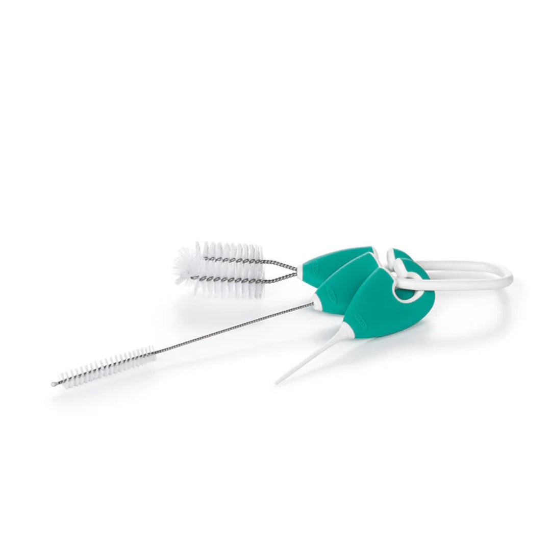 OXO Tot On the Go Straw & Sippy Cup Top Cleaning Set (Teal)