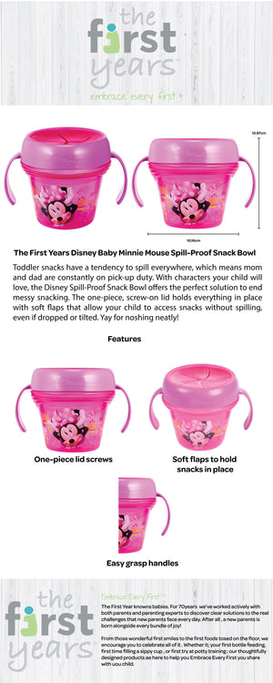 The First Years Disney Baby Minnie Mouse Spill-Proof Snack Bowl Pink