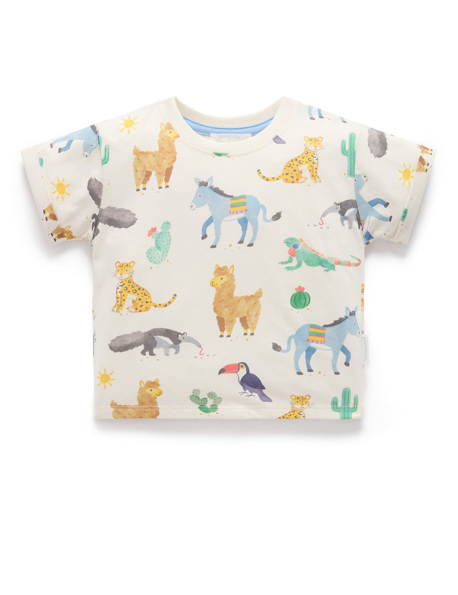 Purebaby Animal Fiesta Relaxed Tee