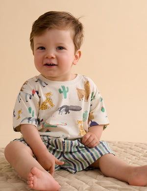 Purebaby Animal Fiesta Relaxed Tee worn