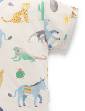 Purebaby Animal Fiesta Relaxed Tee - sleeve detail