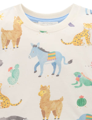Purebaby Animal Fiesta Relaxed Tee - neckline detail
