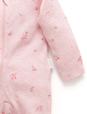 Purebaby Zip Growsuit in Peony Blossom - official product photo 2
